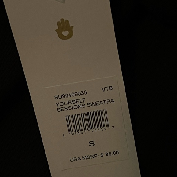 NWT Spiritual Gangster Love Yourself Like Crazy Black Sweatpants Sz Sm - Picture 3 of 5